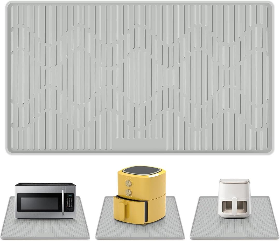 36"x24" Heat Resistant Mat for Countertop Lanstics Silicone Baking Mat Non-Slip Air Fryer Mats Multipurpose Countertop Protector Microwave Mats Fire Resistant Mat Place Mat for Kitchen Counter