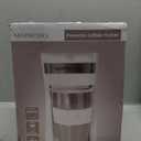 Mixpresso White Personal Single Serve Coffee Maker with 14oz Travel Mug, Drip Small Coffee Maker with Auto Shut Off, Reusable Filter, Works with Ground Coffee Only – Not for K-Cup Pods