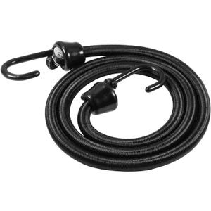 36 inch Bungee Cords with Hooks Heavy Duty, 4 Pack and 10mm Dia Black Color Cord, Marine Grade Hooks with Plastic Coating Process