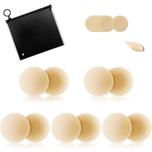 Cakes Nipple Cover Silicone Self Adhesive Bra Breathable Sticky Bras Water-Proof Reusable Backless Invisible Bra (Small, 2#caramel)