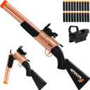 DoubleBarrel Shotgun Gold Soft Bullet Realistic Shell Ejecting Foam Blaster Sniper Rifle Kids 8+ Young Boys Girls Age 812 Dart Teen Adults Red Dot Scope Cool Outdoor Play Shooting Game