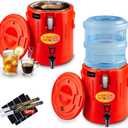 2 Pack Hot Drink Dispenser 3.5 Gallon - Insulated Beverage Dispenser with Leakproof Spigot 304 Stainless Steel Interior Hot Water Dispenser - Portable Cold Water Jug for Outdoor Camping and Party (Red)