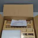 HBlife Dish Rack, Bamboo Folding 2-Tier Collapsible Drainer Dish Drying Rack with Utensils Flatware Holder Set (Dish Rack with Utensil Holder)