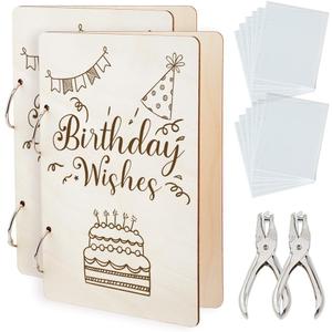 SUPERDANT 2 Pack Birthday Greeting Card Organizer Birthday Cake Gift Card Holder Cards Keeper Storage Keepsake Book Binder Post Cards Album Holder with 2 Punch 40pcs Inner Pockets Christmas Gifts