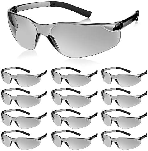 Queekay 12Pcs Safety Glasses Unisex Anti Scratch Protective Goggles Impact Resistant Lens Eyewear