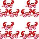 BESTOYARD 12 Pcs Luau Party Funny Sunglasses Crab Tropical Glasses for Hawaiian Luau Party, Beach, Summer, Halloween, Graduation Decorations Beach Photo Booth Props