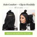 KooKaStyle Invisible Wire Hair Extensions with Transparent Wire Adjustable Size 4 Secure Clips Long Wavy Secret Synthetic Hairpiece 20 Inch 120g Rich Dark Brown with Warm Tones for Women