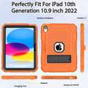 BMOUO Case for iPad (A16) 11th Generation 11 Inch 2025/iPad 10th Generation 10.9" 2022 - with Kickstand & Pencil Holder, Heavy Duty Shockproof Protective iPad 11th 10th Generation Case, Orange