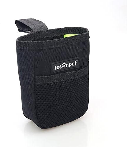 Leconpet Dog Treat Pouch Portable Treat Pouch for Dog Training Easily Carries Perfect Food Snack Storage Holder for Puppy Training and Walking (Black)