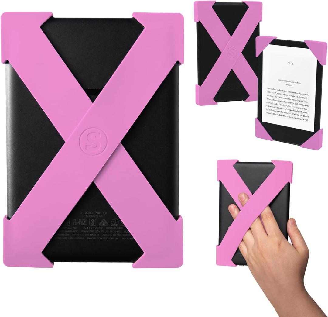 Strapsicle Hand Strap for Kindle Accessories Comfy Silicone Grip Alternative to Case or Cover Fits Basic 11th/12th Gen & 2022 Kobo NIA - Small - Candy Pink