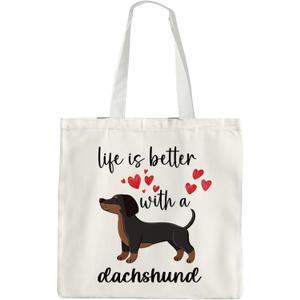 Dog Lovers Women's Reusable Canvas Tote Bag for Dog Owners