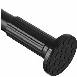 MOFAOTU Tension Curtain Rod, Shower Curtain Rod, 46-128 inch, No Drill Window Curtain Rod, Rustproof Adjustable Shower Rods for Bathroom, Extra Long For Outdoor, Living Room, Black