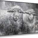 Animal Wall Art Decor Farmhouse Sheep Picture Modern Farmhouse Decor Vintage Rustic Farm Animals Painting Cute Sheep Artwork For Kitchen Living Room