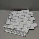 Art3d Peel and Stick Backsplash for Kitchen White Subway (10 Tiles, Thicker Design) (White With Black Grout)