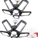 LED Garage Lights 2 Pack - 160W 16000LM 6500K Garage Lights Screw in LED Garage Ceiling Lights with 5+1 Deformable Panels, Garage Lights Ceiling LED for Garage, Workshop, Basement Support E26/ E27