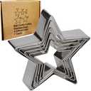 Antallcky Star Cookie Cutter Set-10pcs Stainless Steel Five-pointed Star Biscuit Molds Fondant Cake Cookie Cutter Set Pastry Mold-for 3d Christmas Tree/Linzer Cookies