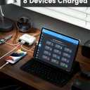 USB Charger Station, SUPERDANNY 8-Port Desktop Charging Station for Multiple Devices, Compatible with iPhone 11/X/Xs/Max/XR/SE/8/Plus, iPad Pro/Air/Mini, AirPods, Galaxy S10 Note, LG, and More, White
