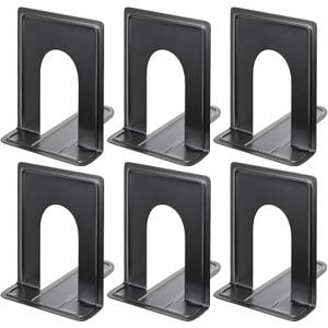 MaxGear 8.5 in Extra Large Heavy Duty Metal Book Ends, Classic Black Premium Bookends for Shelves, Non-Skid Bookend, Book Stopper for Books/Movies/CDs/Games, 8.5 x 5.9 x 7.8 in,3 Pairs