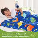 Sivio Weighted Blanket 5lbs, Blue Dinosaur Cooling Weighted Lap Blanket, Breathable Heavy Throw Blankets for Sleeping, Washable, 36"x48"