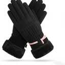 Mealah Winter-Windproof-Warm-Gloves for Women - Snow Ski Fleece-Lined Gloves Fur Cuff for Cold Weather