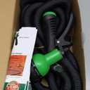 Flexi Hose Expandable Garden Hose with 8 Function Nozzle, 50FT - Lightweight Retractable Garden Hose, Water Hose - No-Kink Flexibility, 3/4 Inch Solid Brass Fittings and Double Latex Core (Black)