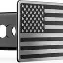 Heavy American Flag Metal Trailer Hitch Covers for 2 inch Receivers,Tow Hitch Covers 2 Inch for Truck Accessories (with 5/8-Inch Pin Diameter Trailer Hitch Lock,Chrome Line)