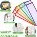 Janlaugh 12 Pcs Large Magnetic Dry Erase Labels for Classroom, 12 x 4 Inch Rectangle Magnetic Name Plates Label Flexible Magnet Stickers for Whiteboards Refrigerator(White Background+Border,Style 2)