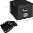 CADONO File Organizer Box with Lid, Large Hanging File Folder Organizer with Plastic Slide, Collapsible Portable Filing Storage Boxes for Office/Decor/Home (Grey, 14.9 x 12.59 x 10.8 inch)