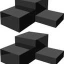 6 Pcs Buffet Risers,Food Risers for Buffet Display,Acrylic Cube Display Nesting Risers,Acrylic Riser Display Stand for Catering Dessert Collectibles Jewelry Figures Show,Black(6",7",8")