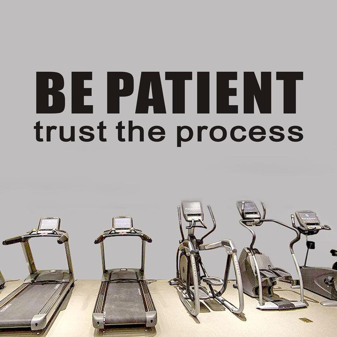 3 x Inspirational Quotes Wall Stickers for Office: Motivational Gym School Classroom Garage Bedroom Vinyl Art Wall Decals - Be Patient Trust The Process 25" X 7" (Small)