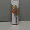 KitchenAid Gourmet Forged Santoku Knife with Custom-Fit Blade Cover, Sharp Kitchen Knife, High-Carbon Japanese Stainless Steel Blade, 7 Inch, Blue