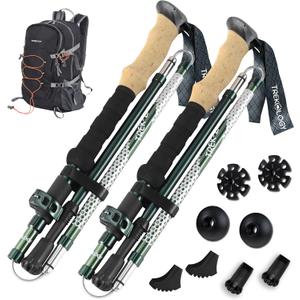 Trekology Trek-Z Hiking & Trekking Poles with 30L Waterproof Lightweight Daypack Backpack & Collapsible Trek-Z Aluminum Trekking Poles Set (2pc) for Men, Women, Seniors  Compact, Travel-Ready Gear