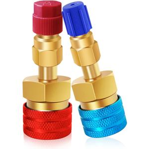 Boltigen R1234yf to R134a Adapter, R1234yf Adapter, High & Low Pressure Side 1234yf Adapter, R1234yf Quick Coupler Convertion Connector, for R134a System Convert to R1234yf System Refrigerant Recharge (Blue and Red)