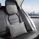 car headrest Pillow, car Neck Pillow for Driving, 11.8x7.5 inches Head Rest Pillow for car,Fits Most car Models, Suede Fabric with Polyester Fiber Filling(Grey,Neck Pillow 1P)