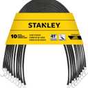 STANLEY S300441 Black 41" All-Weather Rubber Bungee Cords with S-Hooks for Securing Tarps, Flatbed Hauler and Boat Covers, Storage, and Cargo, 10 Pack