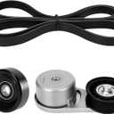 Lazenta Engine Serpentine Drive Belt Tensioner Idler Pulley Kit,Compatible with Ford Mustang 2005 2006 2007 2008 2009 2010 4.0L V6