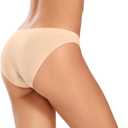 voenxe Women Bikini Underwear,Seamless Breathable Ladies Panties,No Show Comfortable Briefs Undies,Invisible Hipster,5-Pack (L)