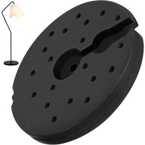 5.95Lb Round Plastic Floor Lamp Base Weight, 9.3 Inch Black Weighted Disc for Home Living Room Bedroom Lighting