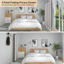 Room Divider 4 Panel Partition Room Dividers & Folding Privacy Screens w/ 3 Metal Feet,88" W Portable Wall Doubles as a Dressing Screen Wall Divider for Office Bedroom Children's Room,White