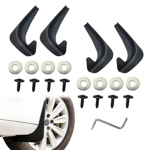 4PCS Car Mud Flaps, Mud Guard, Fender Guard, Splash Guard, Front & Rear Side Mud Guard, Wheel & Tire Splash Guards, Fender Against Sewage, Mud, Dust, Snow, No Drilling Mudguards Universal for Most Car