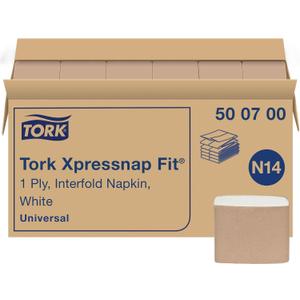 Tork Xpressnap Fit Dispenser Napkin N14, 36 packs x 240 napkins, 500703 | White, 100% Recycled Fibers, 1-ply, 8.5 inches x 6.5 inches