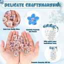 25 Sets Forget-me-not Flower Gift Set, Heart-shaped Dried Pressed Flower Keepsakes with Sympathy Cards and Bags, Memorial Remembrance Tokens for Funeral, Wedding, Baptism Ornament Favors