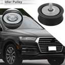 Drive Belt Idler Pulley for Audi A8 2001-2018 Serpentine Tensioner Pulley Idler with Bolt No.07D145276A/07D145276C Steel Black 1 Pcs