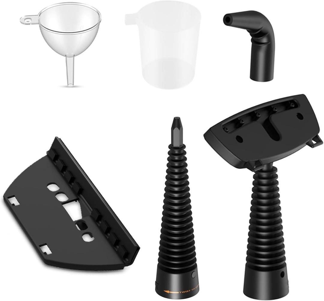 EM-317 Steam Cleaner Accessories Kit, Includes Fabric Steamer Tool, Window/Door Cleaning Tool, Bent Nozzle, Towel Sleeve, Measuring Cup, Funnel for Multi-Surface Cleaning Home, Kitchen, Car