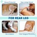 Dog Rear Leg Sleeve to Stop Licking, Upgraded Leg Shap to Stop Slipping, for TPLO Surgery, Skin Conditions, Wounds, Breathable Soft Fabric (Grey, Right Leg, XXL)