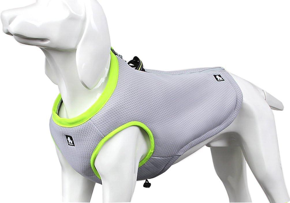 SGODA Dog Cooling Vest Harness Cooler Jacket Grey Green Large (Large Chest 24.5-28")