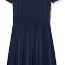 Amazon Essentials Women's Gathered Short Sleeve Crew Neck A-line Dress (Available in Plus Size)