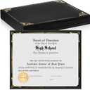 Fainne 50 Pcs Single Sided Certificate Holder Diploma Covers with Foil Border for 8.5 x 11 Inches Certificates Cardstock Document Papers Award Competition Supplies(Black, Gold)