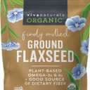 5 x Viva Naturals Organic Ground Flaxseed, 15 oz (425 g) Plant-Based Protein, Vegan Omega-3 & Fiber, Finely Milled Flax Seeds, Perfect for Smoothies & Baking