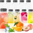 Goiio 5 Pieces 6 Ounce Plastic Juice Bottles, Clear Bulk Beverage Containers, for Smoothies, Juice Milk and Homemade Beverages